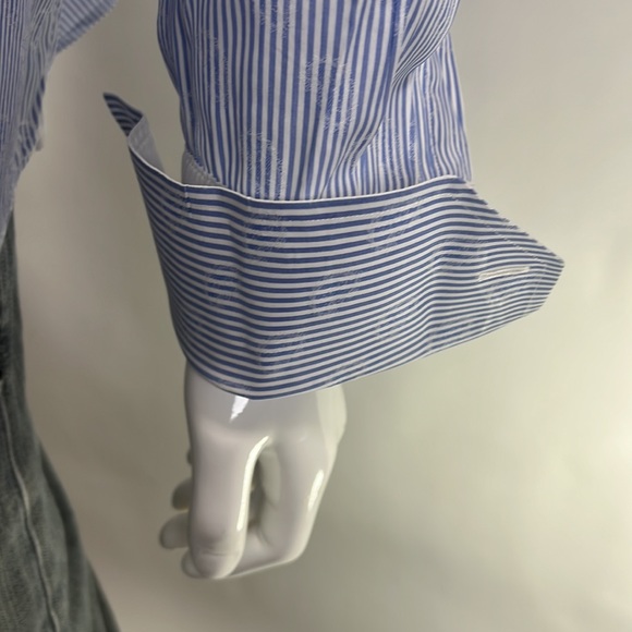 ROBERT GRAHAM mens long sleeve, blue & white striped button down w/shadow stitch - Picture 3 of 6